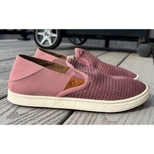 OluKai Pehuea Slip On Shoes Women's Size 7 Mauve Rose Textile Loafers Comfort